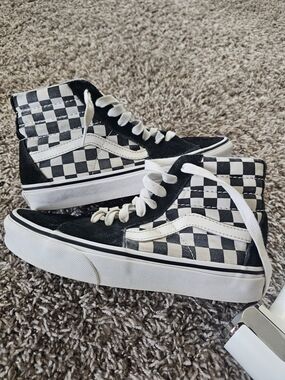 Vans Black and White Checkerboard Skate Sneakers